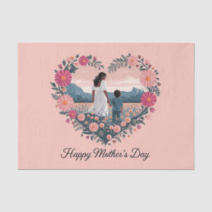 Heartfelt Mother's Day Design: Mom and Child Tissue Paper