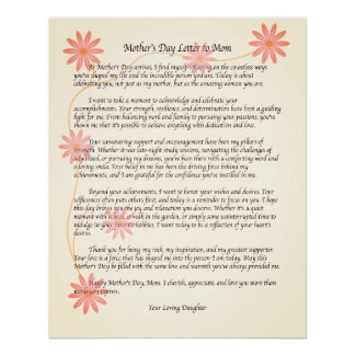 Heartfelt Mother's Day Letter to Mum Typographic Poster