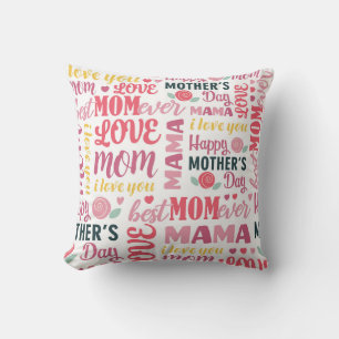 Heartfelt Mother's Day Typography Cushion