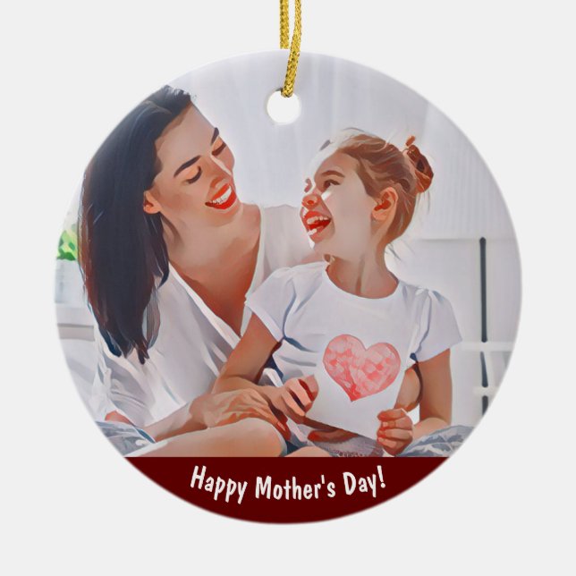 Heartfelt Mum Love Frame Ceramic Ornament (Front)