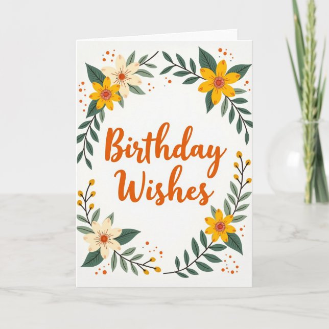Heartfelt Orange Script Card (Front)