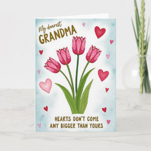 Heartfelt Pink Tulip Grandma Card