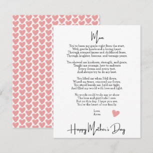 Heartfelt Poem For Mom Modern Mother's Day Card