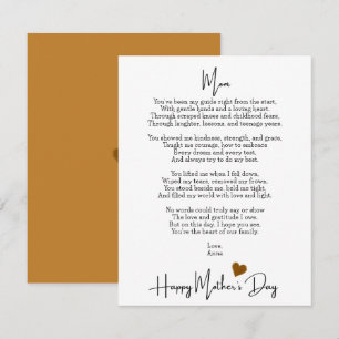 Heartfelt Poem For Mom Modern Mother's Day Card