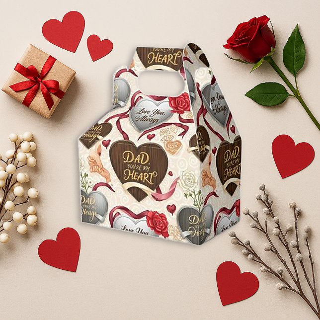 Heartfelt Red Romantic Dad Tribute Design Favour Box (Creator Uploaded)