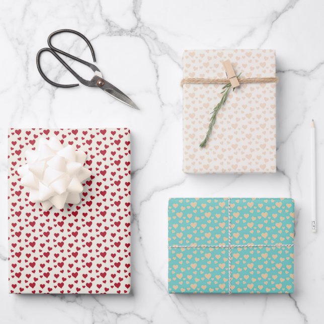 Heartfelt Romance: Valentine's Day Wrapping Paper Sheet (Front)