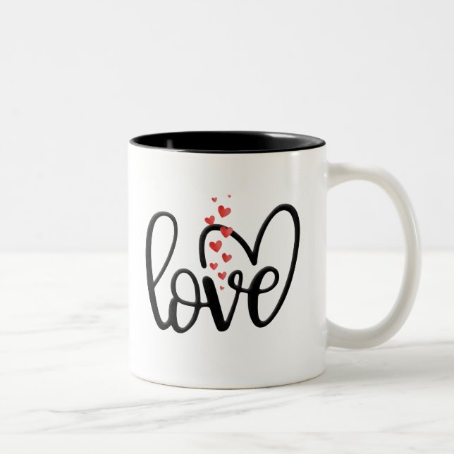Heartfelt, romantic, and cozy. Two-Tone coffee mug (Right)