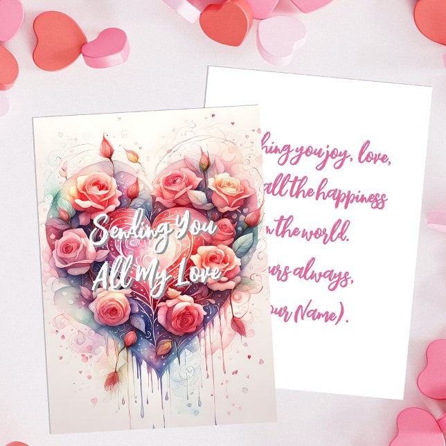 Heartfelt Romantic Artistic Floral Love Greeting Card (Creator Uploaded)