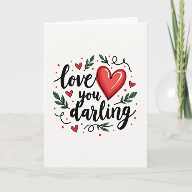 Heartfelt Script Love You Card (Front)