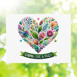 Heartfelt Sending Love and Hugs Floral Heart Postcard<br><div class="desc">Express your affection with this beautifully designed "Sending Love and Hugs" Postcard, featuring a stunning arrangement of flowers shaped into a heart. Perfect for conveying warm wishes, love, and support, this postcard makes an ideal choice for friends, family, or anyone in need of a little extra care. Whether you're sending...</div>