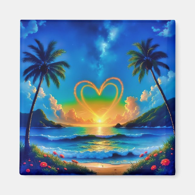 Heartfelt Sunset Escape Magnet (Front)