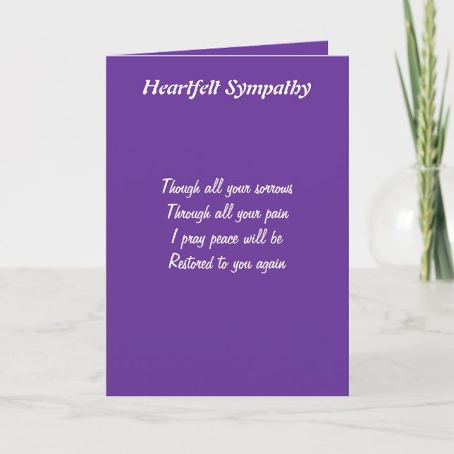 Heartfelt sympathy greeting cards (Front)