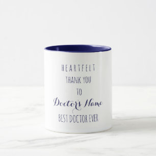 Heartfelt Thank You Best Doctor Ever Typography Mug