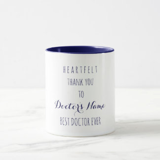 Heartfelt Thank You Best Doctor Ever Typography Mug