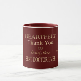 Heartfelt Thank You Best Doctor Ever Typography Mug
