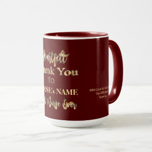 Heartfelt Thank You Best Nurse Ever Typography Mug