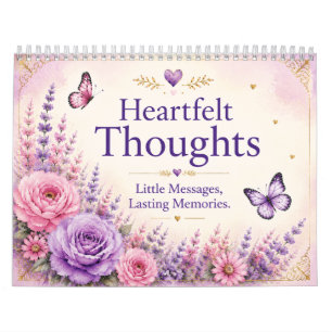 Heartfelt Thoughts Watercolor Floral Calendar