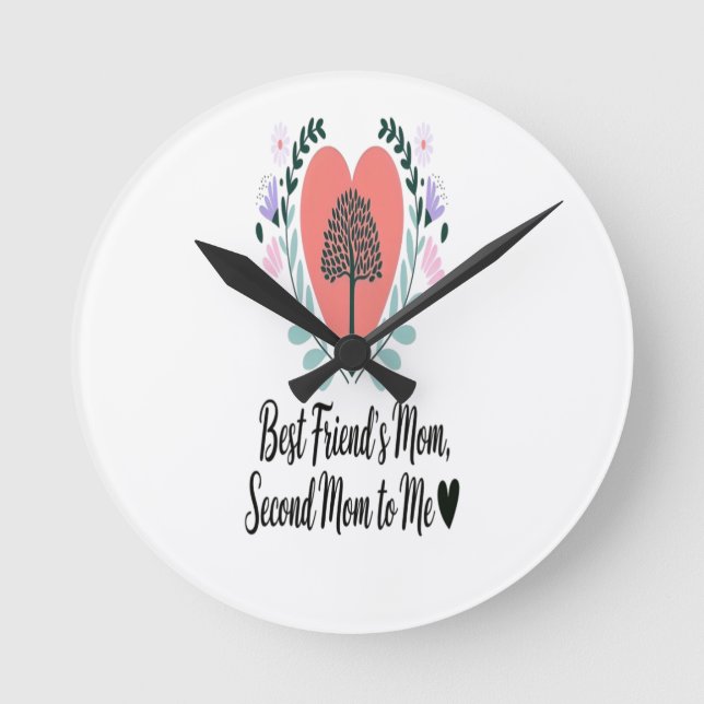 Heartfelt Tribute to a Second Mum Round Clock (Front)