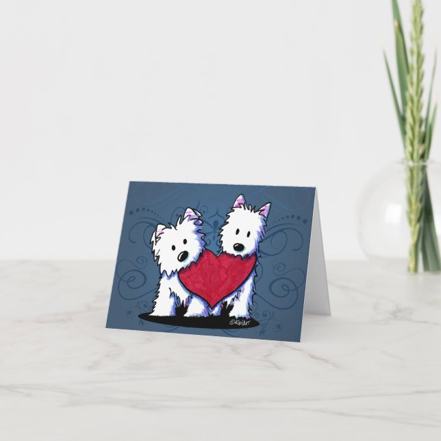 Heartfelt Westie Duo Valentine Card (Front)