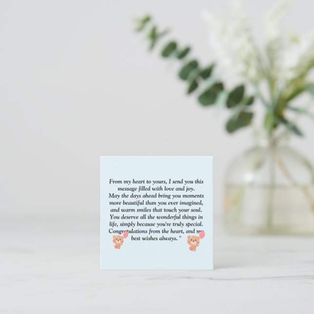 Heartfelt & Wholesosome massage for all ages Enclosure Card (Standing Front)