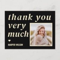 Heartfelt Words Photo Thank You Postcard