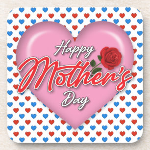 Heartful Elegant Mother’s Day Design Coaster