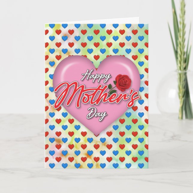 Heartful Elegant Mother’s Day Design Holiday Card (Front)
