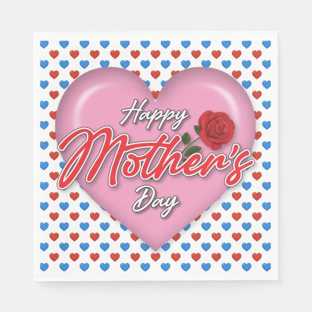 Heartful Elegant Mother’s Day Design Napkin (Front)