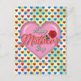 Heartful Elegant Mother’s Day Design Postcard