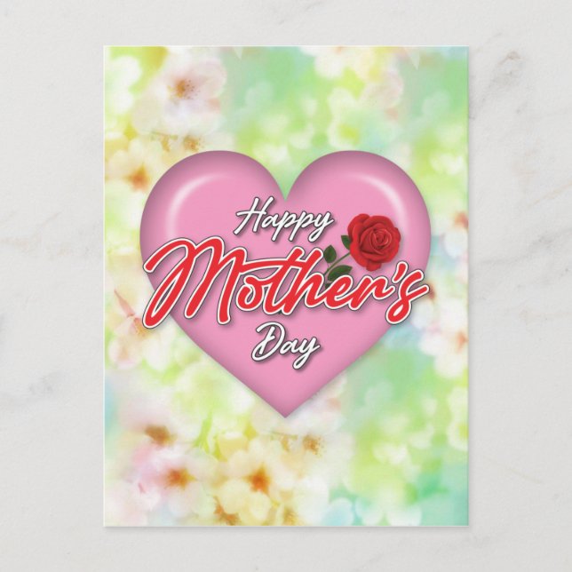 Heartful Elegant Mother’s Day Design Postcard (Front)