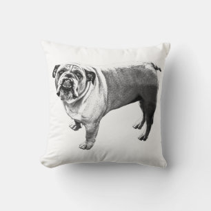 Hearth‑Side Bulldog Accent Cushion