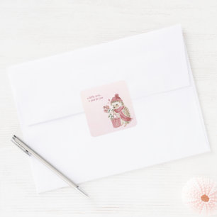 Hearthlight Notes A Little Love Romantic Winter Square Sticker