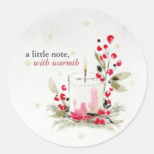 Hearthlight Notes Winter Cozy Candle Personalized Classic Round Sticker