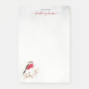 Hearthlight Notes Winter Robin Bird Personalised