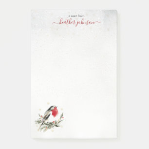 Hearthlight Notes Winter Robin Bird Personalised