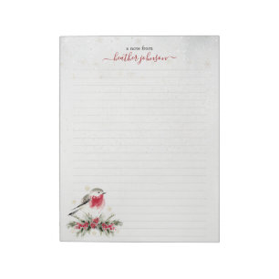 Hearthlight Notes Winter Robin Bird Personalised