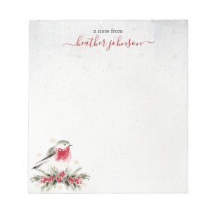 Hearthlight Notes Winter Robin Bird Personalised