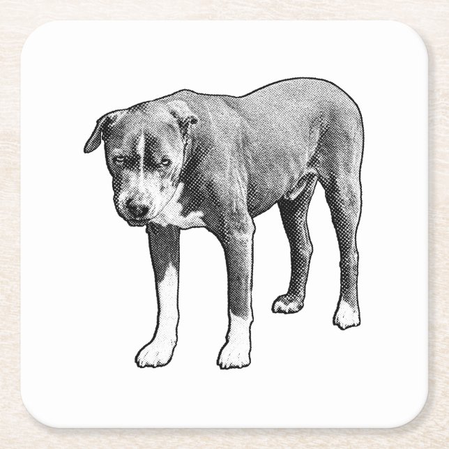 Hearthside Dot Study Square Paper Coaster (Front)