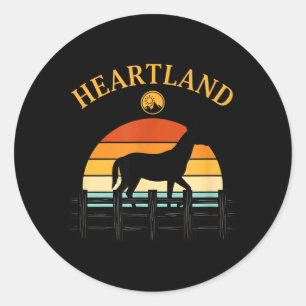 Heartland Horse Sunset Silhouette Womens Farm Classic Round Sticker
