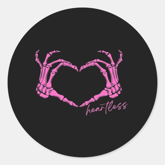 Heartless Skeleton Hands Classic Round Sticker (Front)