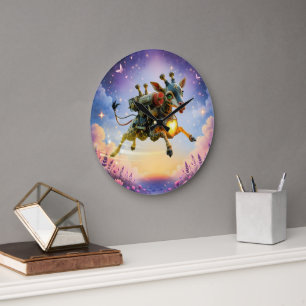 Heartlight Voyager of the Moonlit Skies. Large Clock