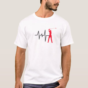 Heartline Sports Golf Golfing Love Heartbeats Life T-Shirt
