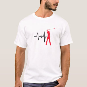 Heartline Sports Golf Swing Golfing Love Heartbeat T-Shirt