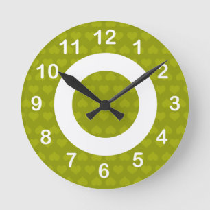 Heartlines-Celery Green Round Clock