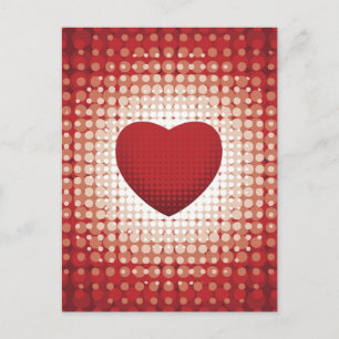 Hearts1314 red white heart shapes love sweetheart postcard