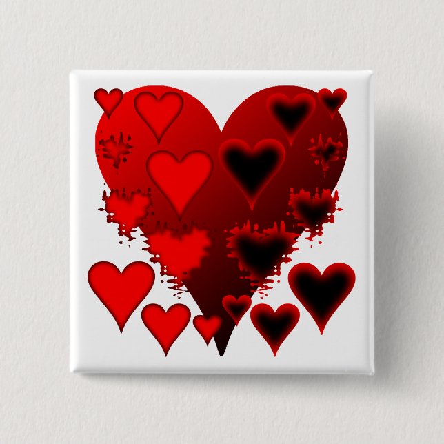 Hearts 15 Cm Square Badge (Front)