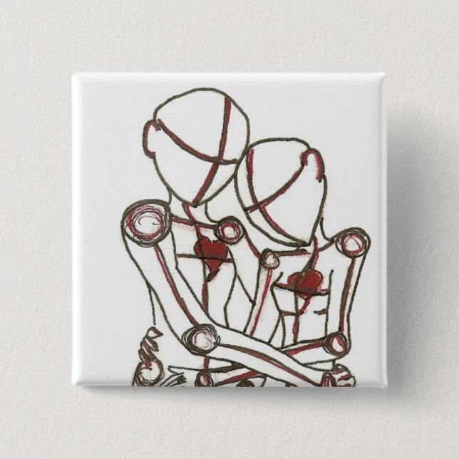 hearts 15 cm square badge (Front)