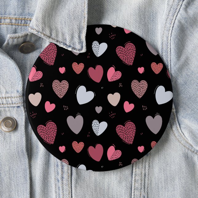 Hearts 2 6 cm round badge (In Situ)