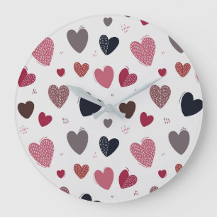 Hearts 3 large clock