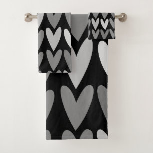 Hearts 4 bath towel set